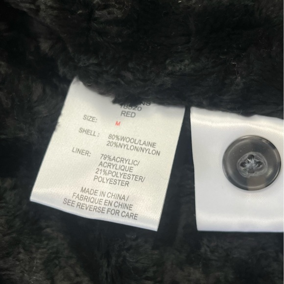 Woolrich Plaid Wool Blend Vest With Faux Fur Lining Red & Black Size Medium - Picture 8 of 9